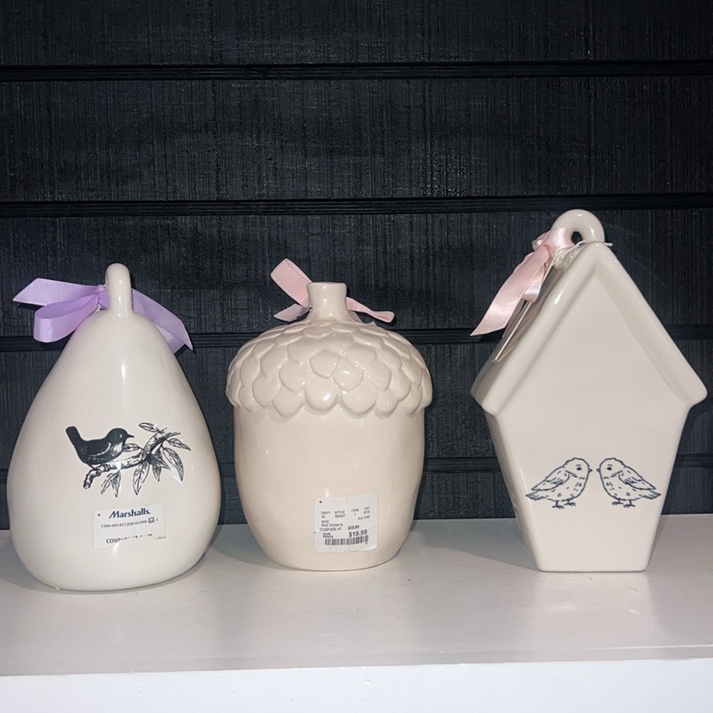 3 RAE DUNN Birdhouses